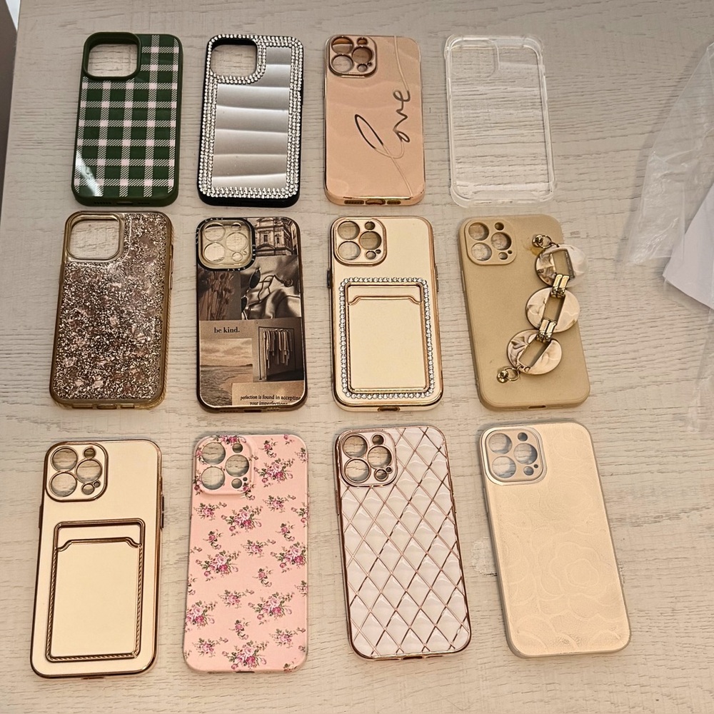 Bundle of 8 iPhone 13 Pro Max Cases | Mirror, Floral, Glitter, Clear & Neutral - Picture 6 of 7